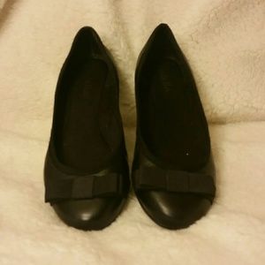 Abella Black Ribbon Ballet Flats